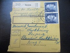 #1730 Paketkarte aus GNESEN nach Markkleeberg