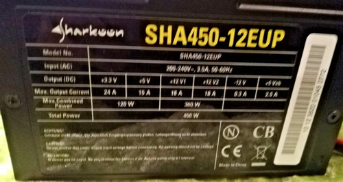 Sharkoon sha450 12eup 450 watt - sha450-12eup,