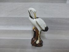 Kleine feine Porzellanfigur Storch Vogel, Handbemalt  9 cm hoch