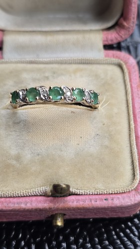 Smaragd und diamant ring gelb - diamant,