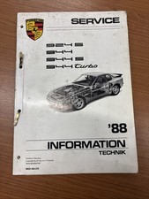 Porsche 924 944 S Turbo Informationsheft Technik 1988 Werkstatthandbuch Selten