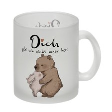 Hase und Bär Glas Tasse mit