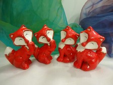 4 kleine Füchse Fuchs Keramik
