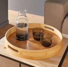 Serviertablett Tablett Bambus