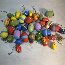 DDR Holz Ostereier Osterschmuck Osterdekoration bemalt Konvolut Erzgebirge