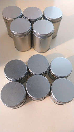 Runde metall vorratsdosen - 5x,