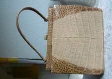 Tasche: Croco  beige-hellbraun