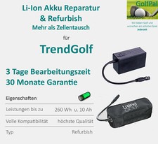 Zellentausch (PLUS) für Golf Trolley Li-Ion Akku für TrendGolf, Leisure Golf