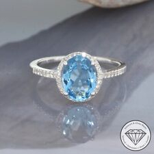 Wert 2150 € Diamant Aquamarin Ring 750 18 Karat Weiß Gold xxyy