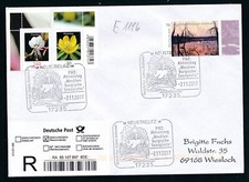 E1116) Reco-Brf mit R-Label + SST 17235 Neustrelitz Phila Kajak See 2017