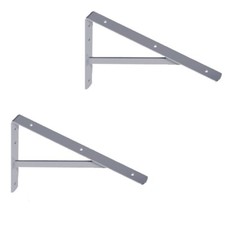 WOHNFREUDEN 2er Set Winkel für Waschtischplatten verzinkt 40x27 cm Wandwinkel