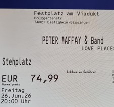 Tickets Peter Maffay Bietigheim-Bissingen 26.06.26 Stehplatz Eintrittskarten