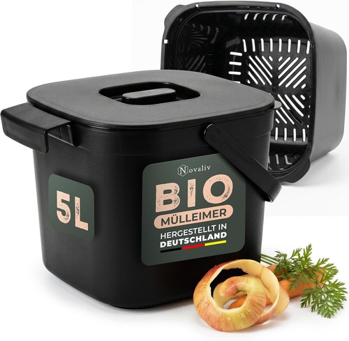 Bio tischmülleimer schwarz - bio-tischmülleimer,
