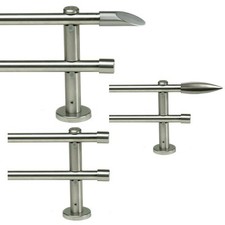 Doppel Gardinenstange Stahl Optik 100 160 200 240 320 360 400 cm (Art. G1622)