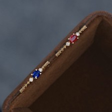 18K Gold Ruby or Blue Sapphire