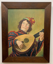 Altes Ölgemälde unsigniert Kopie nach Franz Hals Der Lautenspieler aus Nachlass