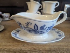 Tirschenreuth Bavaria Sauciere Soßenterrine Echt Cobalt Zwiebelmuster