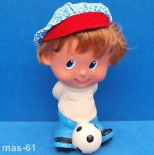 VINYL PUPPE 21 CM GOOGLY FUSSBALL JUNGE VINTAGE DOLL POUPEE BLONDE HAARE