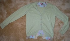 R95TH leichte Damen Jacke Strickjacke Cardigan Lindgrün Rüsche Gr. L / 40