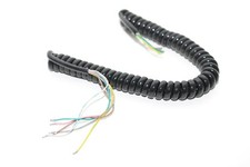 Spiralkabel von ca. 30  - 100 cm dehnbar, 6-adrig, Funk- / Mikrofonkabel, NOS