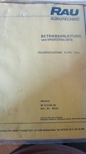 Rau Spridotrac K Spritzanlage Betriebsanleitung Bedienungsanleitung 1988