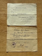 2 x Orden Urkunden. EK II Eisernes Kreuz, Bulgarien Militär Verdienst Orden Schw