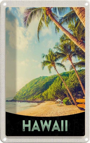 Blechschild 18x12 hawaii - blechschild, cm