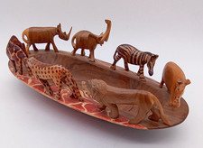 Handgeschnitzte Safari Schale Afrika Stil mit Tierfiguren
