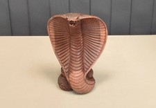 Vintage Königskobra Schlange Holzfigur Handgeschnitzt Unikat Dekoration Geschenk