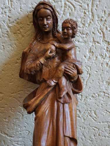 Holzfigur heiligenfigur mutter - holzfigur,