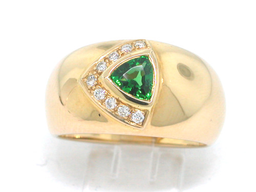 Tsavorit ring 750 gelbgold - ring,