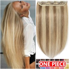 100G+ DICK Clip In Remy Echthaar Extensions Haarverlängerung Ein Tressen 5 Clips