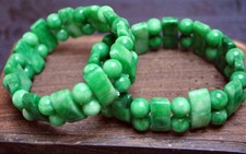 1x Wunderschöner Armreif GummiBand, Natürliche Jade, keine künstliche Färbung