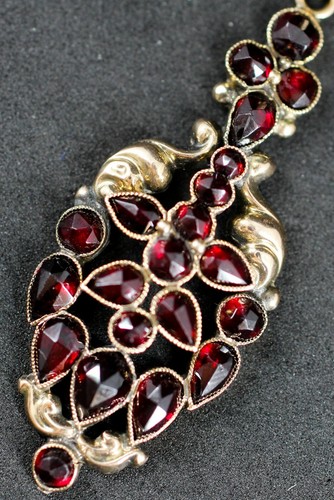 Granatschmuck brosche kette - granatschmuck,