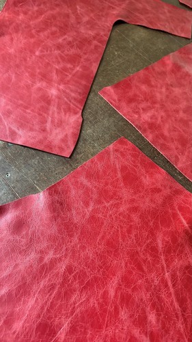 Rindleder rot 1kg reststücke - 1kg,