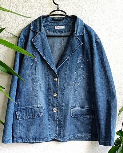 Donmiao jeansjacke blazer - jeansjacke, gr
