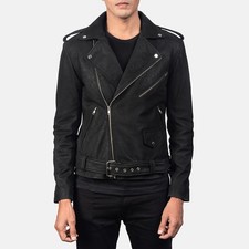 Herren Crackled Lederjacke
