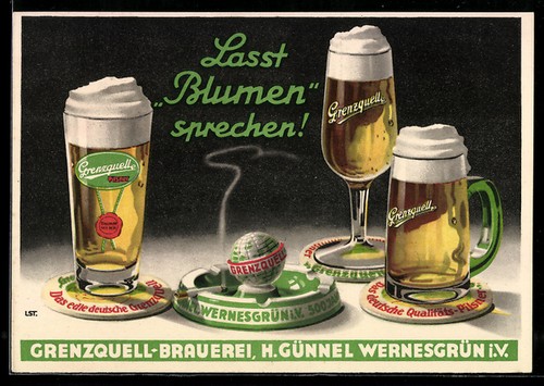 Postcard wernesgrün v - wernesgrün, i.
