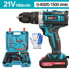 21V Akkuschrauber Set 3 in 1 Akku-Schlagbohrschrauber Bohrmaschine+2 Akkus DHL