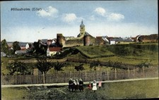 Ak Hillesheim in der Eifel, Teilansicht, Kirche - 10555160