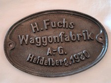 Waggonschild fuchs - waggonschild, h.fuchs