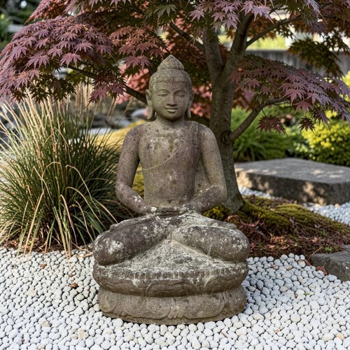 Flussstein buddha statue 81cm - buddha,
