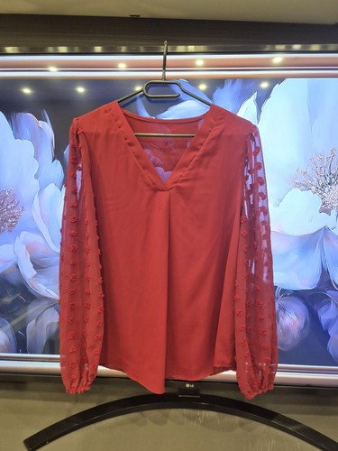 Elegante chiffon bluse - chiffon-bluse, in