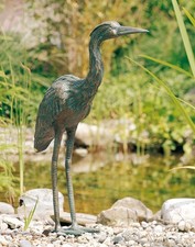 Bronzefigur graureiher 53cm - graureiher,