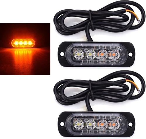 Orange led flamm warn - 2x,