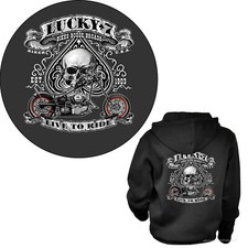 Biker Jacke Kapuzen Zip Hoodie Motorrad classic Chopper Garage Rocker *4240 bl