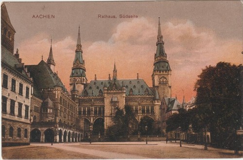 Aachen rathaus südseite - ak,
