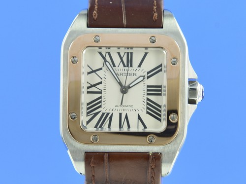 Cartier santos 100 stahl gold - cartier,