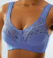 Entlastungs-BH von Petite Fleur BH ohne Bügel blau mit Spitze 75B 80B