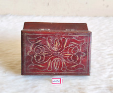 Antik Messing Handarbeit Spiegel Innen Rose Holz Parfum Verpackung Alt Sammler